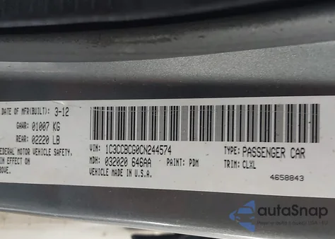 2012 Chrysler 200 Limited from USA, damaged, VIN 1C3CCBCG0CN244574